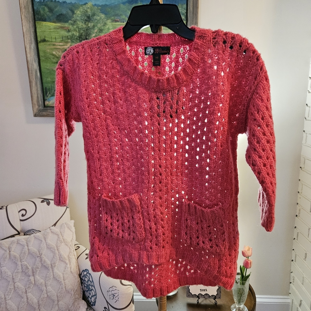 NWT J.J. Basics Women's Vibrant Knit Sweater Sz XS